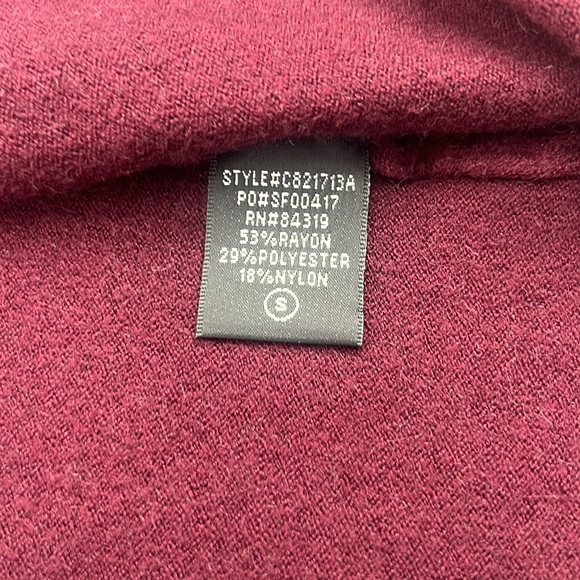 Cyrus NWT Wiley Open Shawl Cardigan-Burgundy-Small - Picture 6 of 9